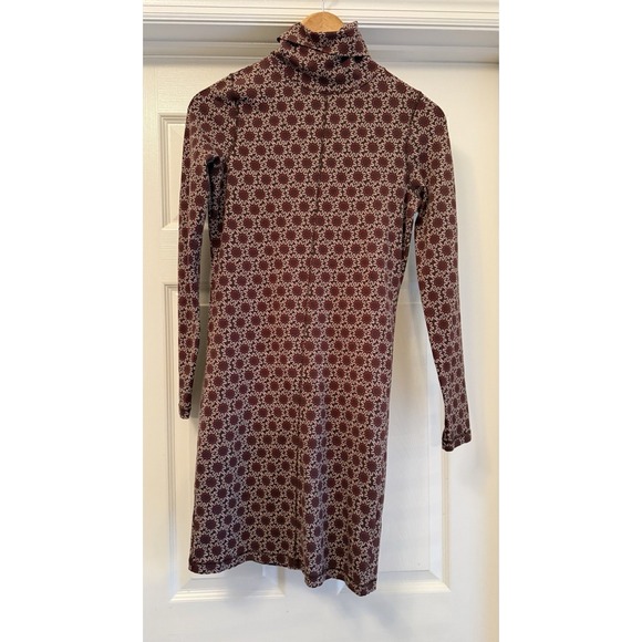 Nation LTD Dresses & Skirts - Nation LTD Turtleneck Dress Womens XS Burgundy Floral Pima Cotton Long Sleeve